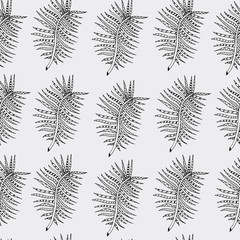 Floral fern seamless pattern. 