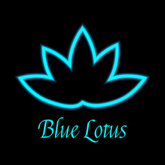 Blue lotus flower logo icon.