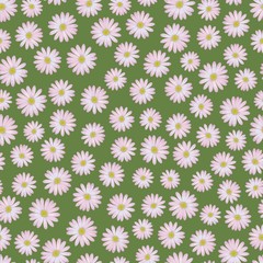 Muster nahtlos mit Margeriten auf grünem Hintergrund
