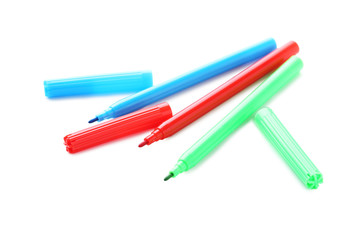 Felt-tip pens isolated on a white background