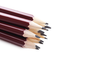 Obraz premium Drawing brown pencils on a white background