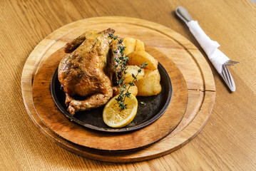 roasted chicken with potatoes