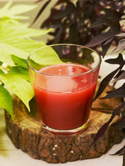 Freshly home made sugar free organic strawberry juice