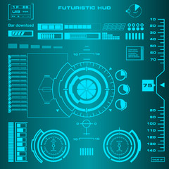 Futuristic blue virtual graphic touch user interface