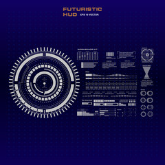 Futuristic blue virtual graphic touch user interface