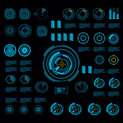 Futuristic blue virtual graphic touch user interface