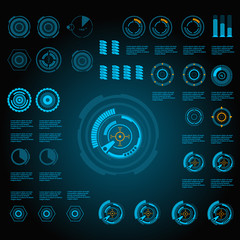 Futuristic blue virtual graphic touch user interface