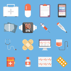 Set of medical flat design vector icons