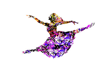 
happy dancer with colorful splashing effect

