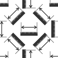 The measuring height and length icon. Ruler, straightedge, scale symbol icon seamless pattern on white background. Vector Illustration