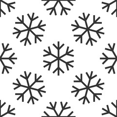 Snowflake icon seamless pattern on white background. Vector Illustration