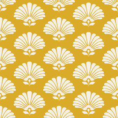 seamless retro pattern with stylized flowers