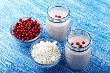 cranberry smoothie in a glass