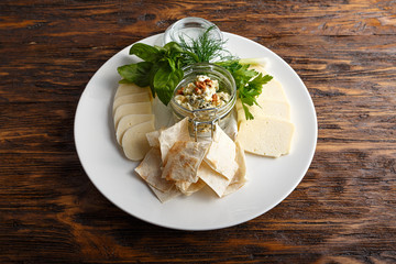 cheese set on the plate