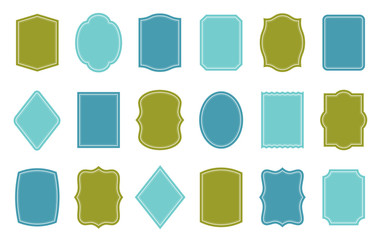 Set of product label templates. Different shapes. Cosmetic or food packaging