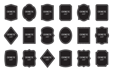 Set of product label templates. Different shapes. Cosmetic or food packaging