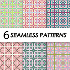 set of seamless patterns in ethnic style