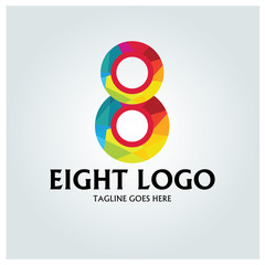 Eight logo design template. vector illustration