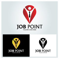 Job point logo design template. Vector illustration