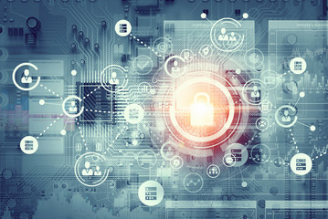 Global connection and networking . Mixed media