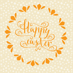  hand calligraphic font with happy Easter text