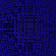 3d render, 3d render, abstract geometric background consisting of intersecting double lines. Spherical projection.