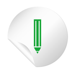 Runder Sticker mit grünem Stift - Schreiben - Bearbeiten