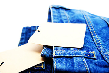 blue jeans back pocket isolated on the white background