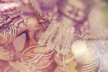 Beautiful natural stone necklace detail