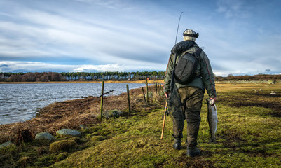 Lucky angler on the way home