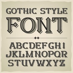 Vector vintage label font, modern style.