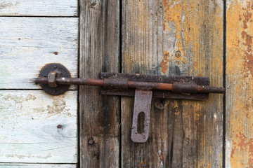 Old wooden door with shutter. Set of backgrounds