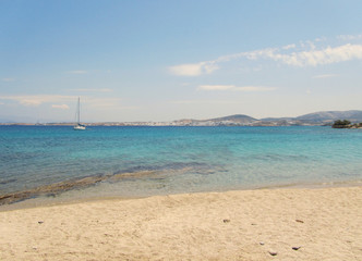 Fototapeta na wymiar White beach in Paros in Cyclades islands, Greece