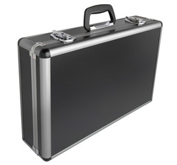 Black case with aluminum sides isolated
