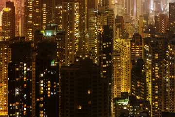 Fototapeta na wymiar skyscrapers of Hongkong at night