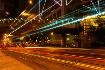 Fototapeta na wymiar night street in Hongkong Central