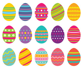 Isolated Easter eggs set
