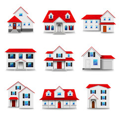 Houses icons vector set