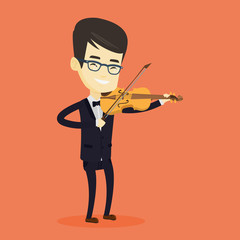 Man playing violin vector illustration.