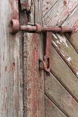 Old wooden door with shutter. Set of backgrounds