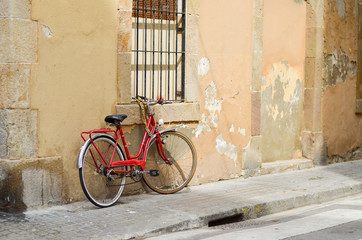 Fototapeta na wymiar Vélos dans la rue