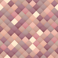 Abstract multicolored, volumetric mosaic background with square tiles. Seamless geometric pattern