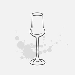 grappa glass vector sketch icon