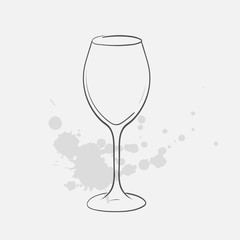white wine glass vector sketch icon