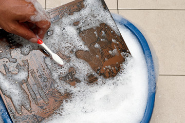 cleaning computer mainboard