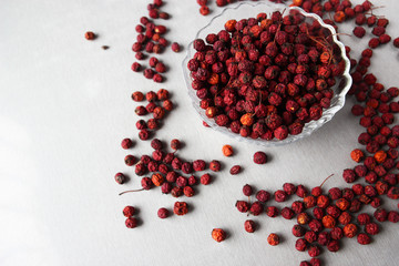 Red hawthorn berries 