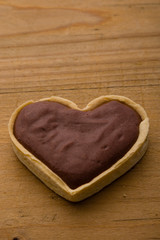 heart shape chocolate tart