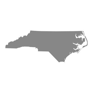 map of the U.S. state of North Carolina vector