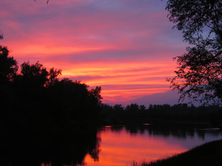 sunset on the river