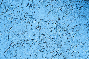 Texture of old vintage blue plaster wall